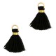 Ibiza style Tassel 1.5cm Gold-black